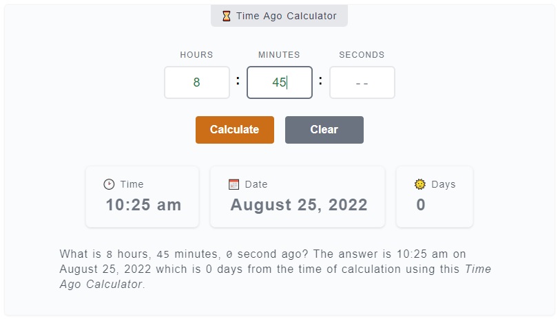 What time was it 8 hours ago? Simple ways to calculate the past time!