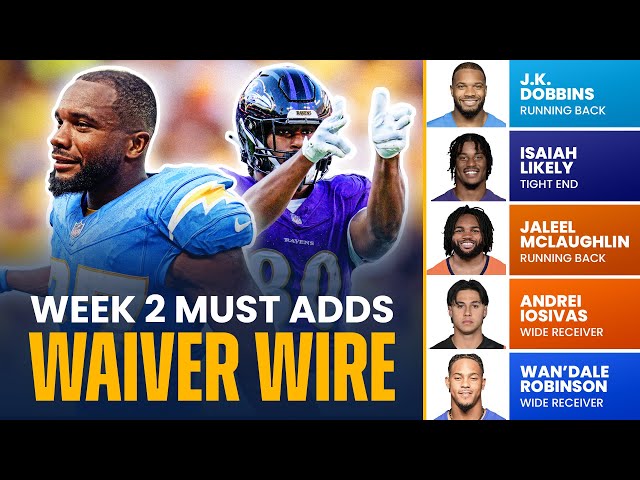Waiver Wire Week 2: Top Pickups You Need to Grab (Best Players to Target After Week 1)
