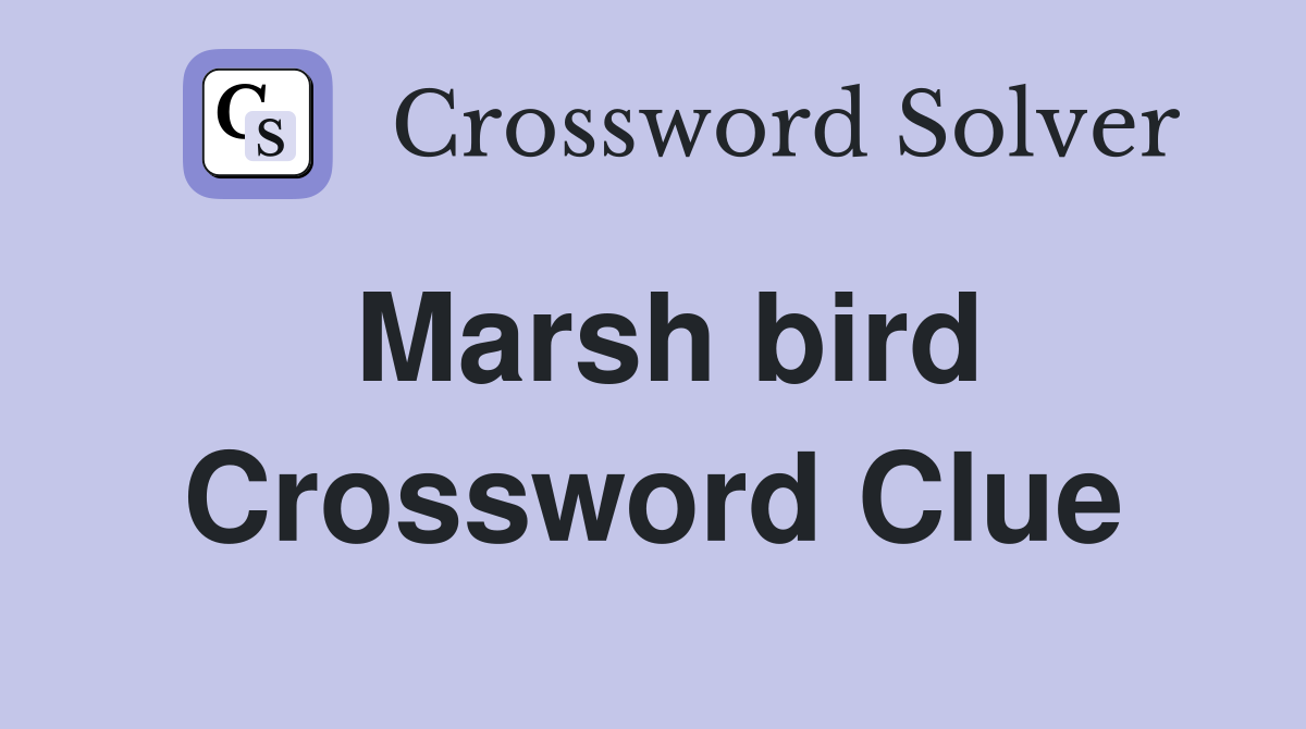 Best Answers for Marsh Bird Crossword Clue (Simple Guide)
