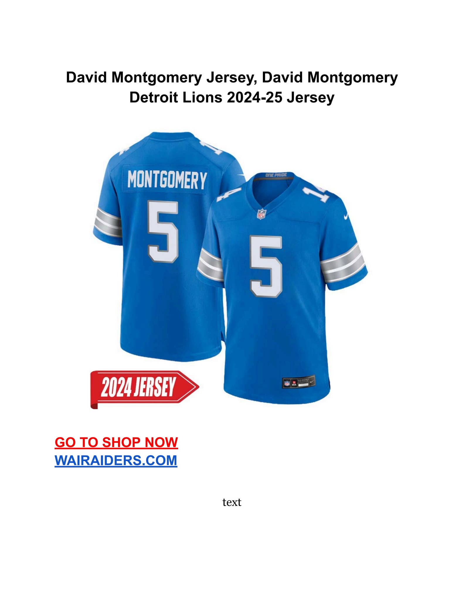 Official David Montgomery Jersey: Shop Now for the Season!