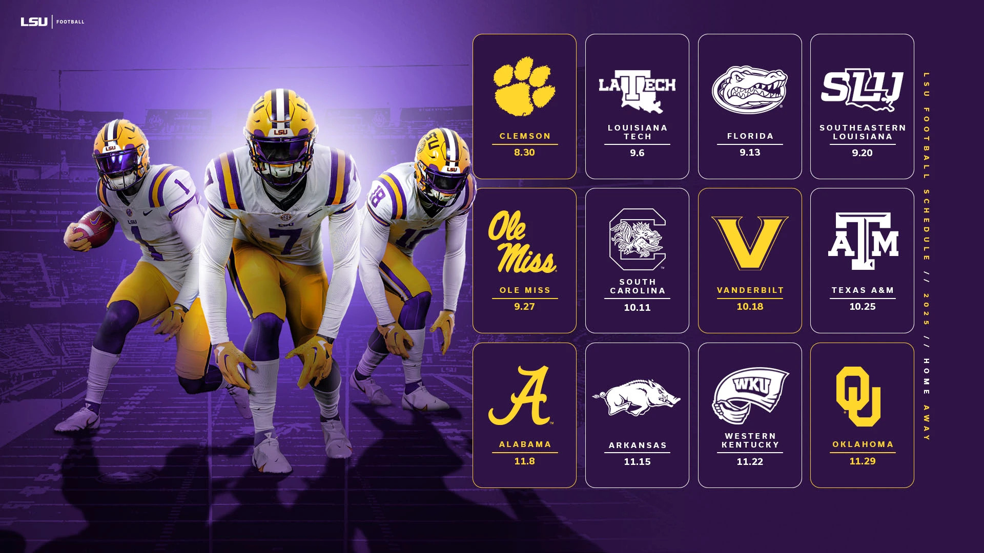 LSU 2025 Football Schedule Released,check every game here.