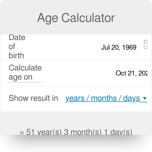 Whats my age 03-18-1991? Calculate your exact age easily and fast right now.